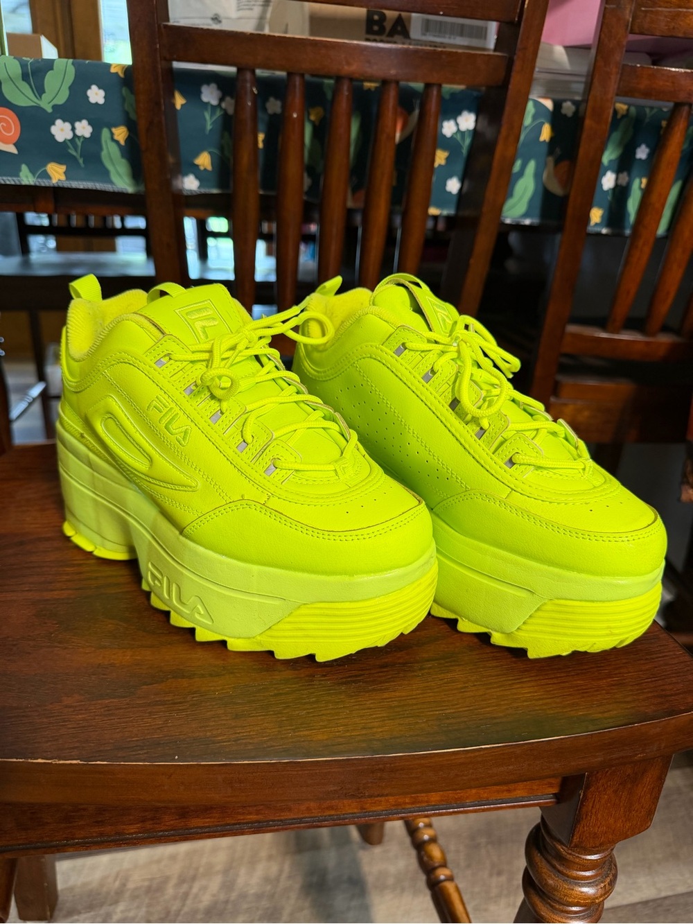 FILA Women's Platform Sneakers - Neon Lime